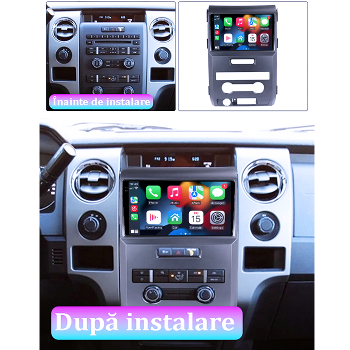 Navigatie dedicata Ford F150 2008-2014, 12GB RAM 256GB ROM, Android 13, Rezolutie 2K, Display QLED, 9", DSP, Carplay, Android Auto, Internet, Youtube, Waze, Wi Fi, USB [5]