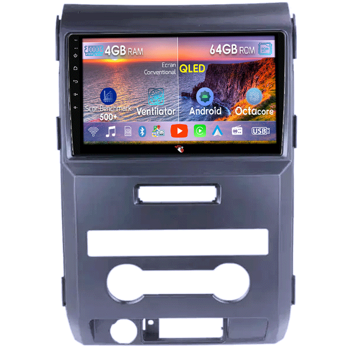 Navigatie dedicata Ford F150 2008-2014, 4GB RAM 64GB ROM, Octacore, Android 13, Display QLED 9", DSP, Carplay, Android Auto, Internet, Youtube, Waze, WIFI, Bluetooth [1]