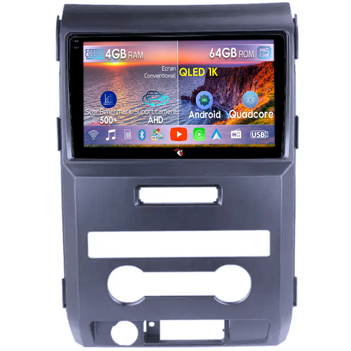 Navigatie dedicata Ford F150 2008-2014, 4GB RAM 64GB ROM, Octacore, Android 14, Display QLED 1K 9", Carplay&Android Auto, SIM 4G, Ventilator Activ [1]