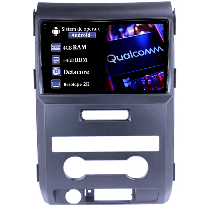 Navigatie dedicata Ford F150 2008-2014, 4GB RAM 64GB ROM, Procesor Qualcomm Octacore, Android 14, Rezolutie 2K, Display QLED 9", DSP, Carplay&Android Auto, SIM 4G [1]