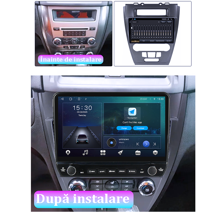 Navigatie dedicata Ford Fusion 2004-2011 Tesla cu butoane rotative model 2024, 4GB RAM 64GB ROM, Procesor Quadcore, Android 14, Display QLED 10", DSP, Carplay&Android Auto [3]