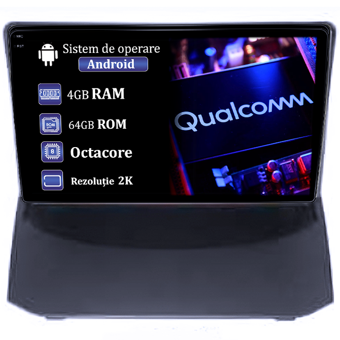 Navigatie dedicata Ford Fiesta 2004-2014, 4GB RAM 64GB ROM, Procesor Qualcomm Octacore, Android 14, Rezolutie 2K, Display QLED 9", DSP, Carplay&Android Auto, SIM 4G [1]