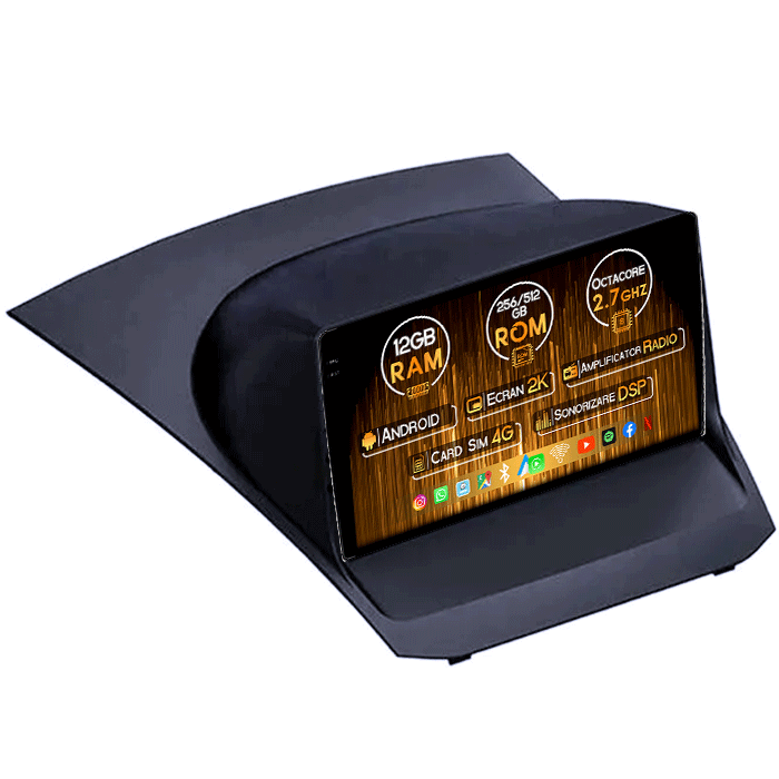 Navigatie dedicata Ford Fiesta 2008-2019, 12GB RAM 256GB ROM, Android 13, Rezolutie 2K, Display QLED, 9", DSP, Carplay, Android Auto, Internet, Youtube, Waze, Wi Fi, USB [1]