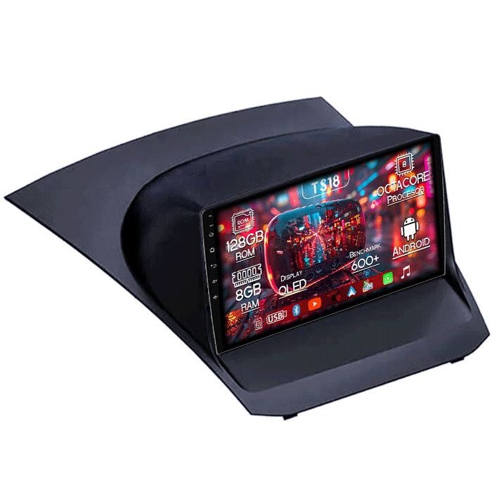 Navigatie dedicata Ford Fiesta 2008-2019, 8GB RAM 128GB ROM, Octacore, Platforma TS18, Android 13, Display QLED 9”, Suporta camera 360º, DSP, Carplay&Android Auto, SIM 4G, Ventilator Activ [1]