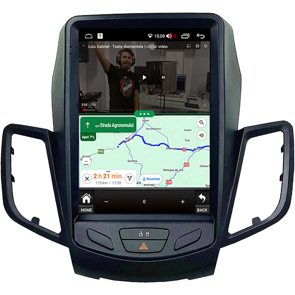 Navigatie dedicata Ford Fiesta 2012-2017, Tesla Style, 8GB RAM 128GB ROM, Octacore, Android 14, Display QLED 9.7”, Suporta camera 360º, DSP, Carplay&Android [3]
