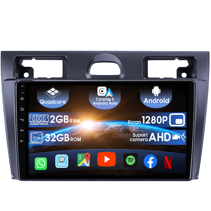 (Resigilata) Navigatie dedicata Ford Fiesta Mk5 2002-2008, 2GB RAM 32GB ROM, Quad Core, Display 9" IPS Full HD, Carplay, Android 13, Bluetooth, Magazin Play, Suport camere AHD [1]