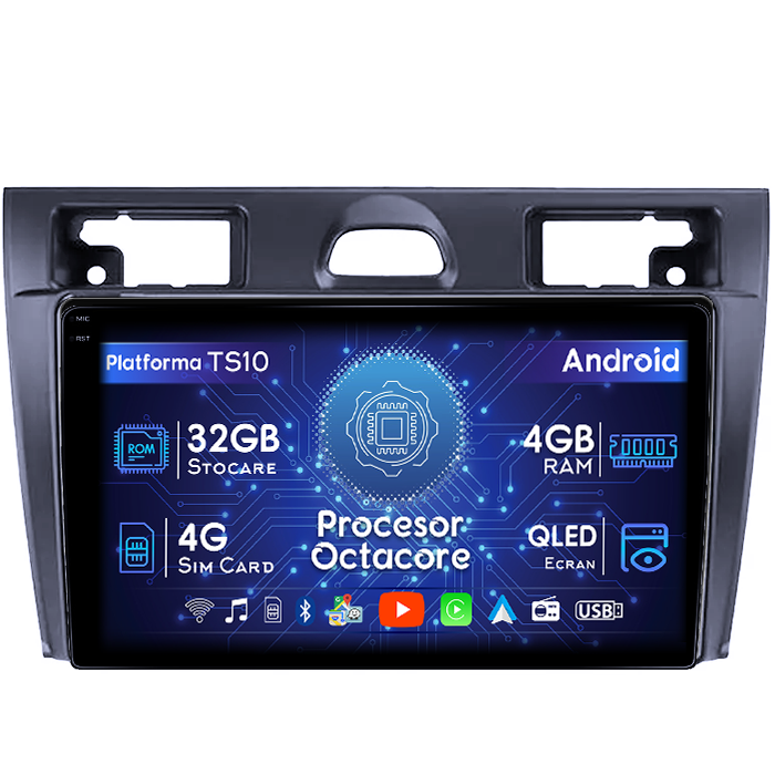Navigatie dedicata Ford Fiesta Mk5 2002-2008, 4GB RAM 32GB ROM, Octacore, Android 14, Display QLED 1K 9", DSP, Carplay&Android Auto, SIM 4G, Bluetooth, Ventilator Activ [1]