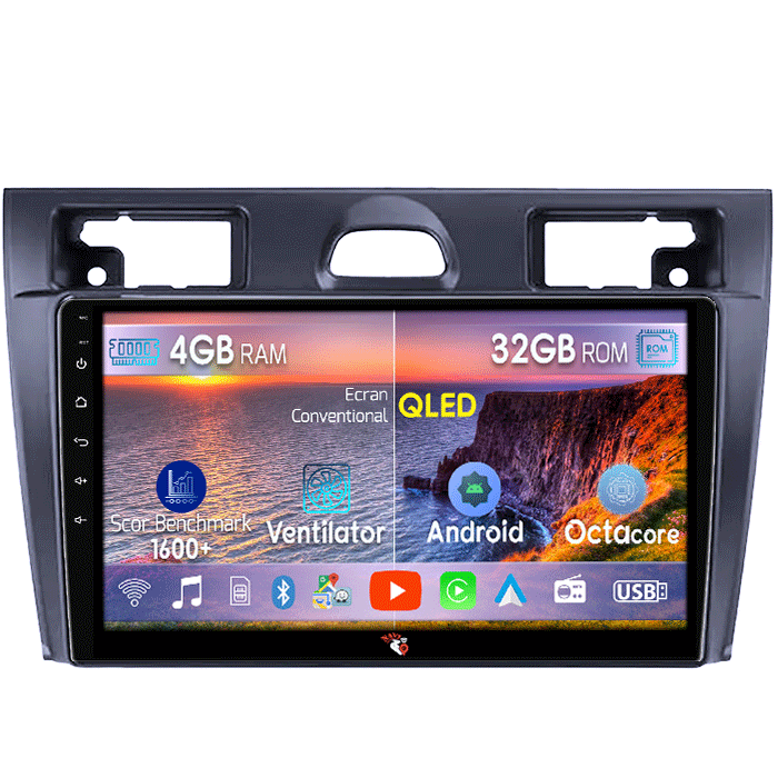 Navigatie dedicata Ford Fiesta Mk5 2002-2008, 4GB RAM 32GB ROM, Android 13, Display 9 " , Internet ,Aplicatii , Waze , Wi Fi , Usb , Bluetooth , Mirrorlink [1]
