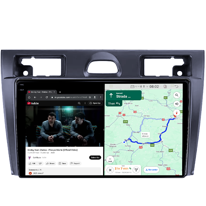 Navigatie dedicata Ford Fiesta Mk5 2002-2008, 4GB RAM 64GB ROM, Quadcore, Android 14, Display QLED 1K 9", DSP, Carplay&Android Auto, Suport camere AHD [4]