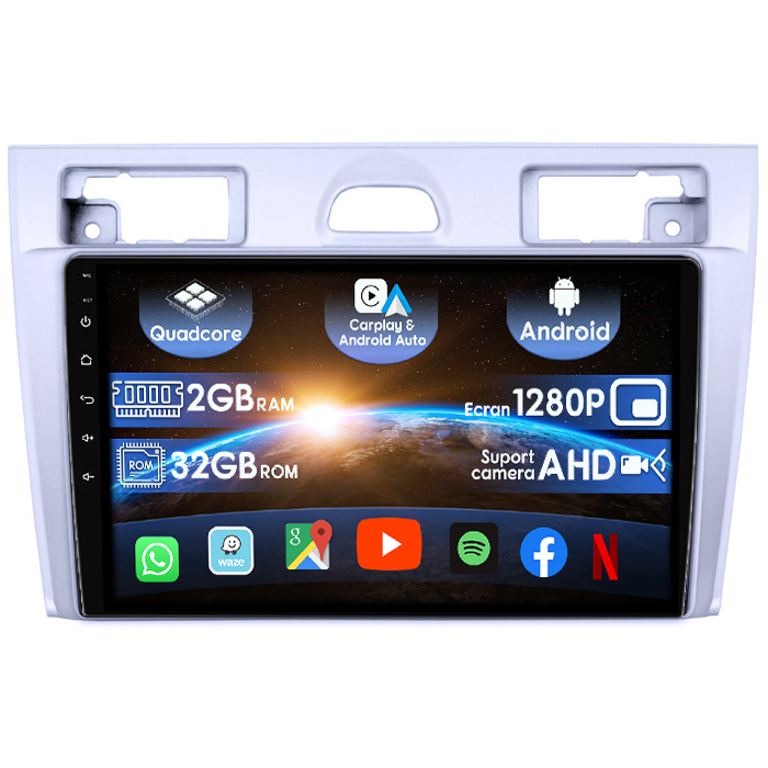 (Resigilata) Navigatie dedicata Ford Fiesta MK5 2002-2008, Gri, 2GB RAM 32GB ROM, Quad Core, Display 9" IPS Full HD, Carplay&Android Auto, Android 14, Suport camere AHD [1]