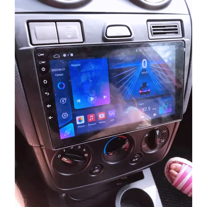 Navigatie dedicata Ford Fiesta MK5 2002-2008, Gri, 4GB RAM 64GB ROM, Quadcore, Android 14, Display QLED 1K 9", DSP, Carplay&Android Auto, Suport camere AHD [6]