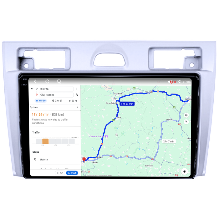 Navigatie dedicata Ford Fiesta MK5 2002-2008, Gri, 4GB RAM 64GB ROM, Octacore, Android 14, Display QLED 1K 9", Carplay&Android Auto, SIM 4G, Ventilator Activ [5]