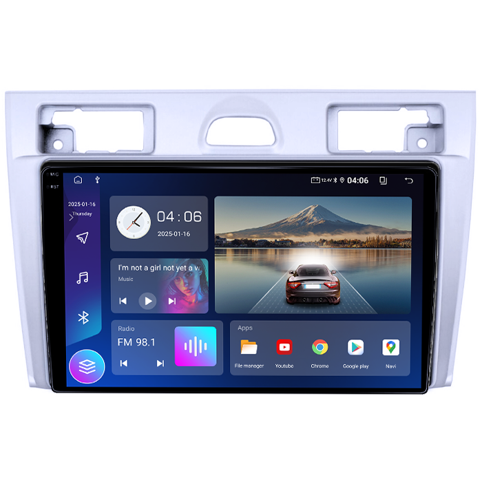 Navigatie dedicata Ford Fiesta MK5 2002-2008, Gri, 4GB RAM 64GB ROM, Quadcore, Android 14, Display QLED 1K 9", DSP, Carplay&Android Auto, Suport camere AHD [3]