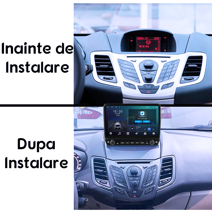Navigatie dedicata Ford Fiesta 2004-2014 Tesla cu butoane rotative model 2024, 4GB RAM 64GB ROM, Procesor Quadcore, Android 14, Display QLED 10", DSP, Carplay&Android Auto [4]