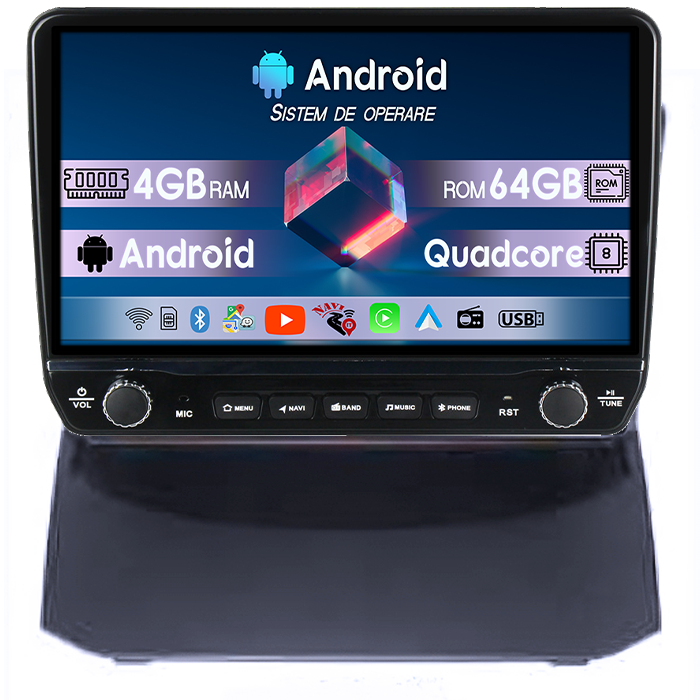 Navigatie dedicata Ford Fiesta 2004-2014 Tesla cu butoane rotative model 2024, 4GB RAM 64GB ROM, Procesor Quadcore, Android 14, Display QLED 10", DSP, Carplay&Android Auto [1]