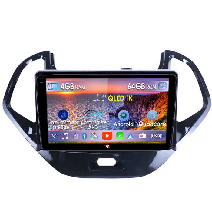 Navigatie dedicata Ford Figo 2015-2018, 4GB RAM 64GB ROM, Octacore, Android 14, Display QLED 1K 9", Carplay&Android Auto, SIM 4G, Ventilator Activ [1]