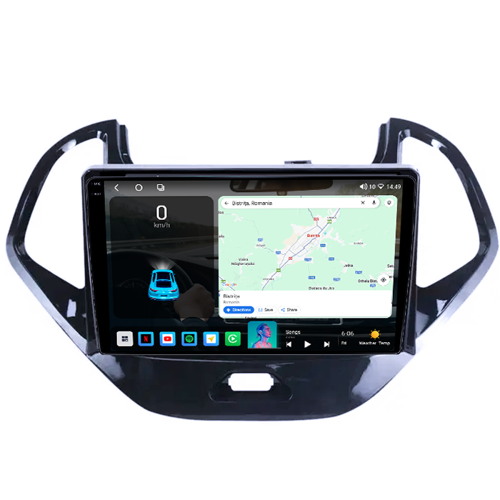 Navigatie dedicata Ford Figo 2015-2018, 4GB RAM 64GB ROM, Octacore, Android 14, Display QLED 1K 9", Carplay&Android Auto, SIM 4G, Ventilator Activ [2]