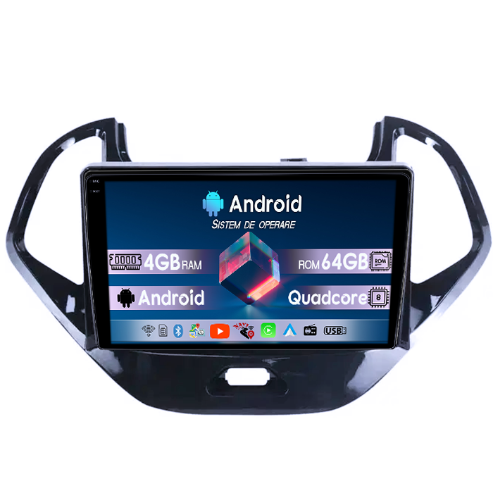 Navigatie dedicata Ford Figo 2015-2018, 4GB RAM 64GB ROM, Quadcore, Android 14, Display QLED 1K 9", DSP, Carplay&Android Auto, Suport camere AHD [1]