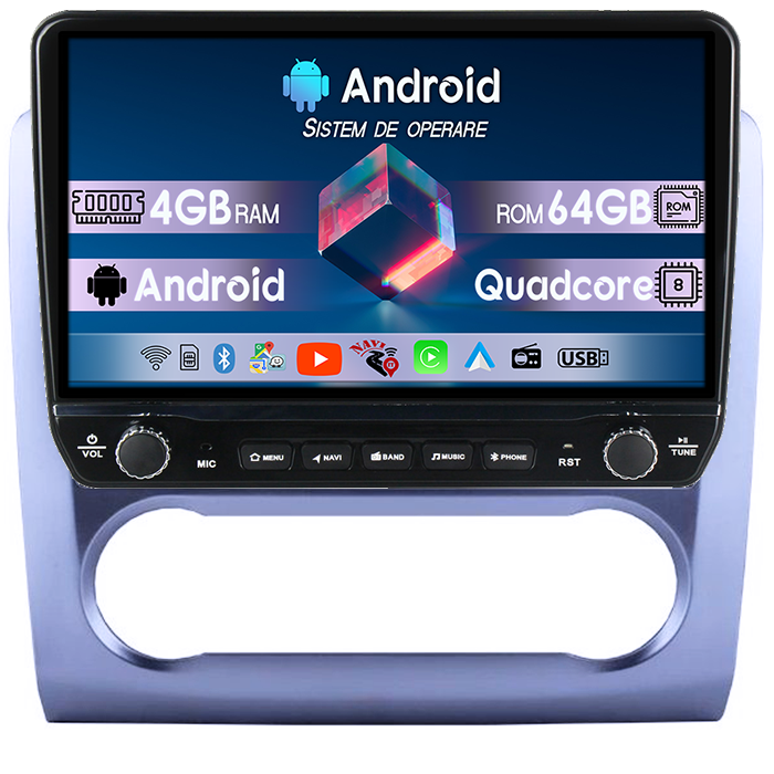 Navigatie dedicata Ford Focus 2004-2011 Tesla cu butoane rotative model 2024, 4GB RAM 64GB ROM, Procesor Quadcore, Android 14, Display QLED 10", DSP, Carplay&Android Auto [1]