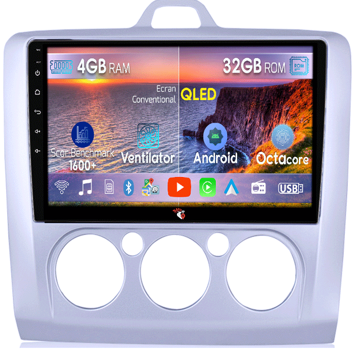Navigatie dedicata Ford Focus 2 2004-2011, 4GB RAM 32GB ROM, Android 13, Display 9 " , Internet ,Aplicatii , Waze , Wi Fi , Usb , Bluetooth , Mirrorlink [1]