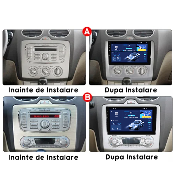 Navigatie dedicata Ford Focus 2 2004-2011, 8GB RAM 128GB ROM, Octacore, Platforma TS18, Android 13, Display QLED 9”, Suporta camera 360º, DSP, Carplay&Android Auto, SIM 4G, Ventilator Activ [5]