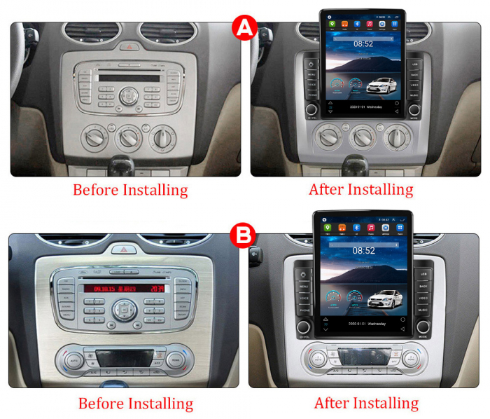 Navigatie dedicata Ford Focus 2 2004-2011 ,Tesla Style, ANDROID 13,Carplay&Android Auto, 10 inch , 8+128GB, Internet, Aplicatii, Waze, Gps [2]