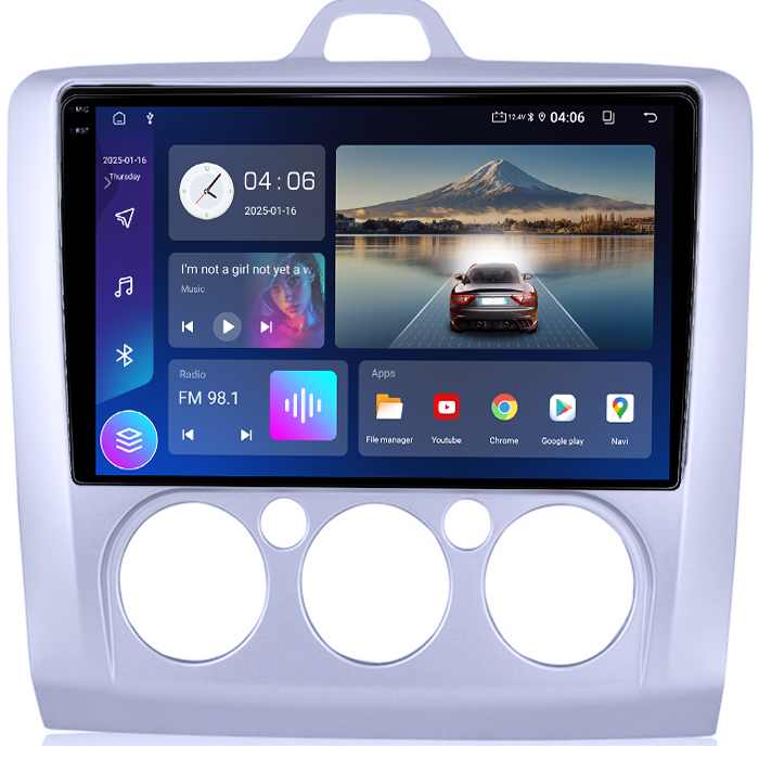 Navigatie dedicata Ford Focus Clima Manuala( 2004 - 2011 ), 12GB RAM 256GB ROM, Android 13, Rezolutie 2K, Display QLED, 9", DSP, Carplay, Android Auto, Internet, Youtube, Waze, Wi Fi [2]