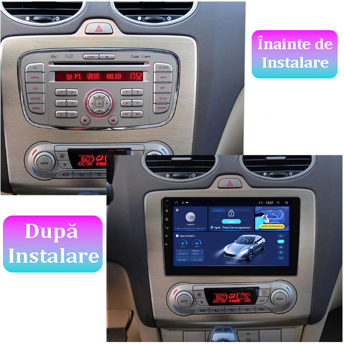 Navigatie dedicata Ford Focus ( 2004 - 2011 ), 4GB RAM 64GB ROM, Octacore, Android 13, Display QLED 9", DSP, Carplay, Android Auto, Internet, Youtube, Waze, WIFI, Bluetooth [5]