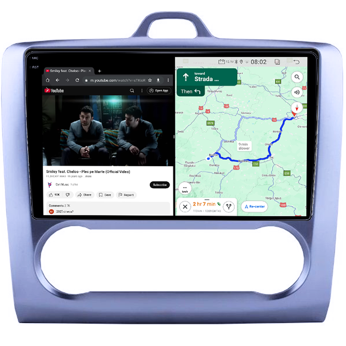 Navigatie dedicata Ford Focus 2004-2011, 4GB RAM 64GB ROM, Quadcore, Android 14, Display QLED 1K 9", DSP, Carplay&Android Auto, Suport camere AHD [4]