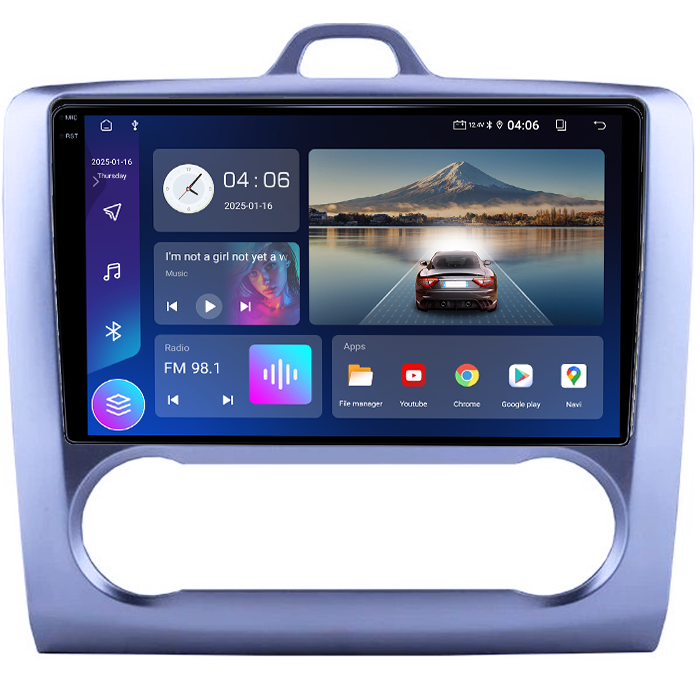 Navigatie dedicata Ford Focus 2004-2011, 4GB RAM 64GB ROM, Quadcore, Android 14, Display QLED 1K 9", DSP, Carplay&Android Auto, Suport camere AHD [2]
