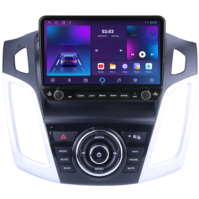 Navigatie dedicata Ford Focus 3 2011-2015 Tesla cu butoane rotative model 2024, 4GB RAM 64GB ROM, Procesor Quadcore, Android 14, Display QLED 10", DSP, Carplay&Android Auto [4]