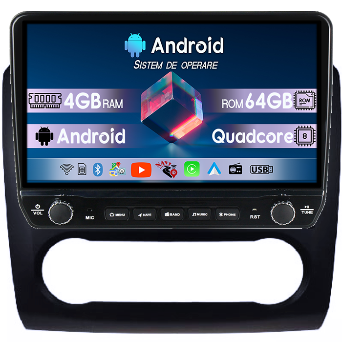 Navigatie dedicata Ford Focus 2004-2011, black Tesla cu butoane rotative model 2024, 4GB RAM 64GB ROM, Procesor Quadcore, Android 14, Display QLED 10", DSP, Carplay&Android Auto [1]