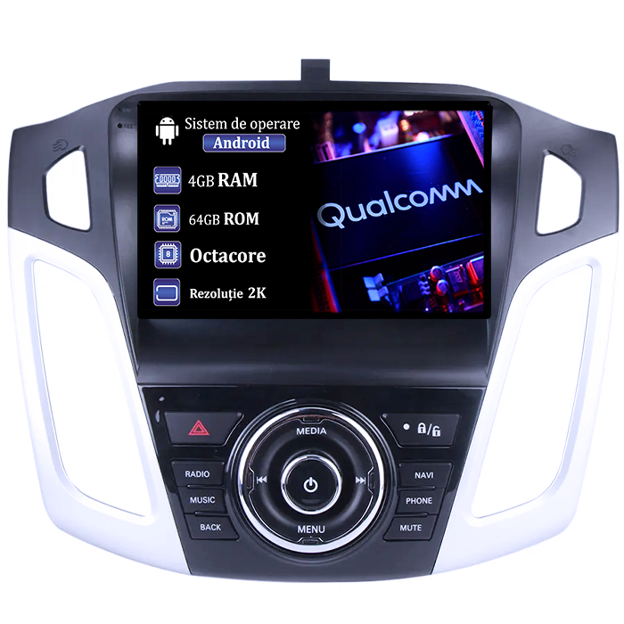 Navigatie dedicata Ford Focus 2011-2015, 4GB RAM 64GB ROM, Procesor Qualcomm Octacore, Android 14, Rezolutie 2K, Display QLED 9", DSP, Carplay&Android Auto, SIM 4G [1]