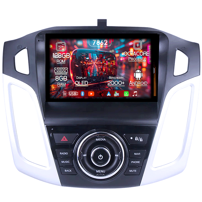 Navigatie dedicata Ford Focus 2011-2015, 8GB RAM 128GB ROM, Octacore, Platforma 7862,Android 13, Display QLED 9”, Suporta camera 360º, DSP, Carplay&Android Auto, SIM 4G, Ventilator Activ [1]