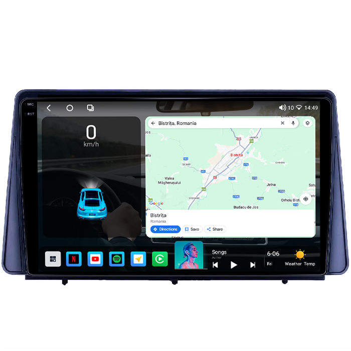 Navigatie dedicata Ford Focus 2019, 4GB RAM 64GB ROM, Procesor Qualcomm Octacore, Android 14, Rezolutie 2K, Display QLED 9", DSP, Carplay&Android Auto, SIM 4G [2]