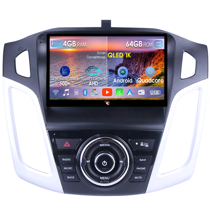 Navigatie dedicata Ford Focus 3 2011-2015, 4GB RAM 64GB ROM, Octacore, Android 14, Display QLED 1K 9", Carplay&Android Auto, SIM 4G, Ventilator Activ [1]