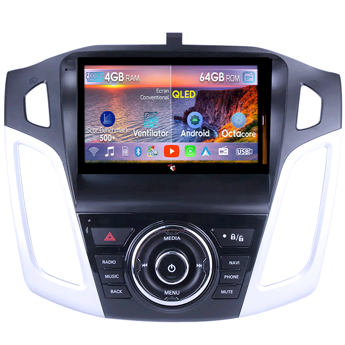 Navigatie dedicata Ford Focus 3 2011-2015, 4GB RAM 64GB ROM, Octacore, Android 13, Display QLED 9", DSP, Carplay, Android Auto, Internet, Youtube, Waze, WIFI, Bluetooth [1]