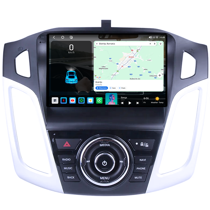 Navigatie dedicata Ford Focus 3 2011-2015, 4GB RAM 64GB ROM, Octacore, Android 14, Display QLED 1K 9", Carplay&Android Auto, SIM 4G, Ventilator Activ [2]