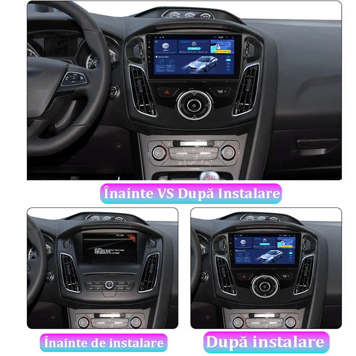 Navigatie dedicata Ford Focus 3 2012-2018, 8GB RAM 128GB ROM, Octacore, Platforma TS18, Android 13, Display QLED 9”, Suporta camera 360º, DSP, Carplay&Android Auto, SIM 4G, Ventilator Activ [5]