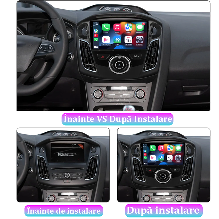 Navigatie dedicata Ford Focus 3 2012-2018, 8GB RAM 128GB ROM, Octacore, Platforma 7862, Android 14, Display 2K QLED 9", Suporta camera 360", DSP, Carplay&Android [4]