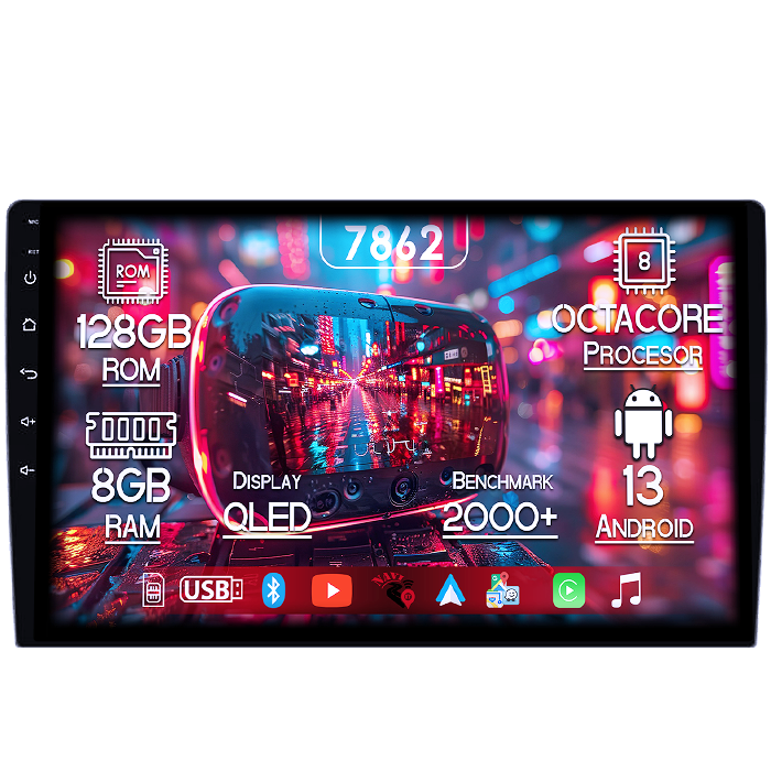 Navigatie dedicata Ford Focus, 8GB RAM 128GB ROM, Octacore, Platforma 7862,Android 13, Display QLED 9”, Suporta camera 360º, DSP, Carplay&Android Auto, SIM 4G, Ventilator Activ [1]