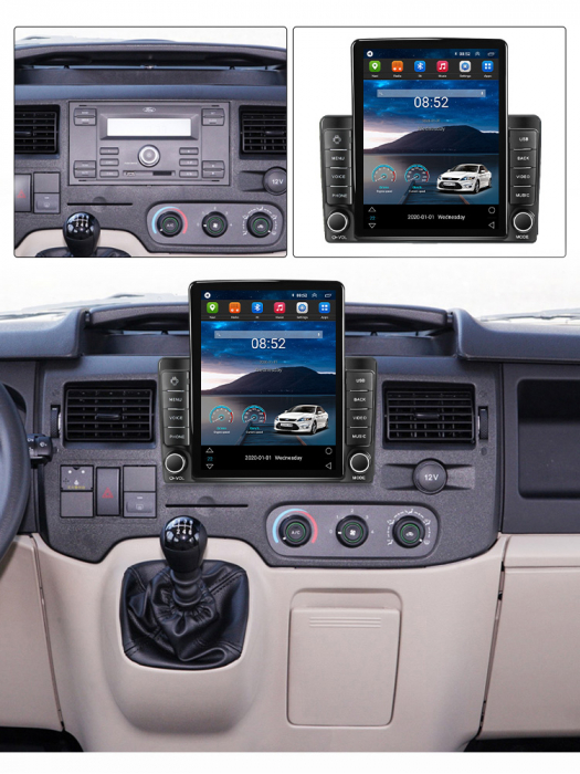 Navigatie dedicata Ford Focus ,Tesla Style, ANDROID 13,Carplay&Android Auto, 10 inch , 8+128GB, Internet, Aplicatii, Waze, Gps [4]