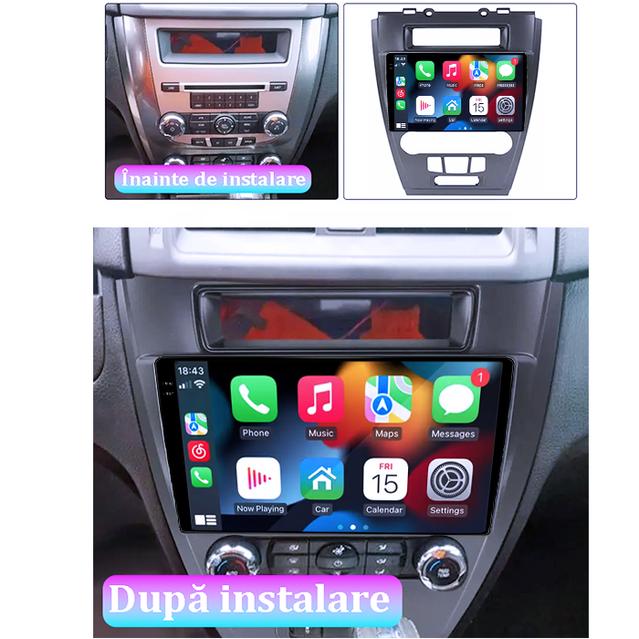 Navigatie dedicata Ford Fusion/ Mondeo 2009-2012, 12GB RAM 256GB ROM, Android 13, Rezolutie 2K, Display QLED, 10", DSP, Carplay, Android Auto, Internet, Youtube, Waze, Wi Fi, USB [5]