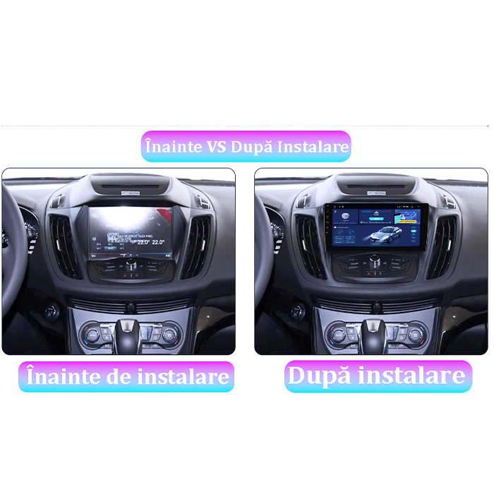 Navigatie dedicata Ford Kuga 2 2012-2019, 4 GB RAM 64 ROM, Android 13, Display QLED, 9", DSP, Carplay, Android Auto, Internet, Youtube , Waze , Wi Fi , Usb , Bluetooth [5]