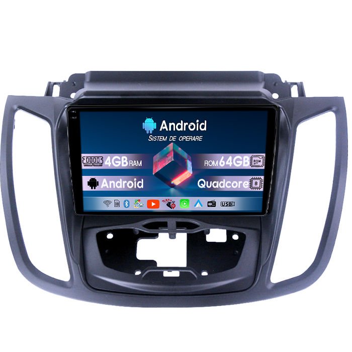 Navigatie dedicata Ford Kuga 2 Escape 3 2012-2019, 4GB RAM 64GB ROM, Quadcore, Android 14, Display QLED 1K 9", DSP, Carplay&Android Auto, Suport camere AHD [1]