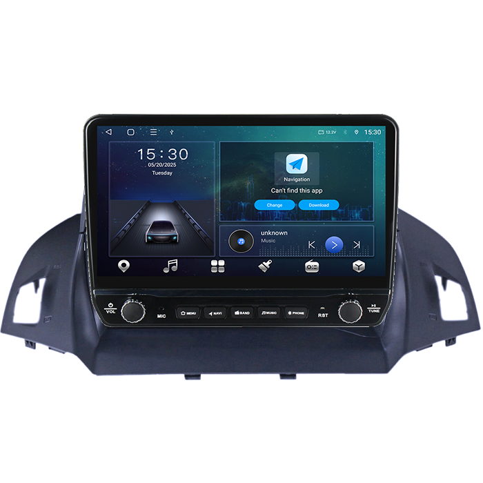 Navigatie dedicata Ford Kuga 2 Escape 3 2012-2019 Tesla cu butoane rotative model 2024, 4GB RAM 64GB ROM, Procesor Quadcore, Android 14, Display QLED 10", DSP, Carplay&Android Auto [7]