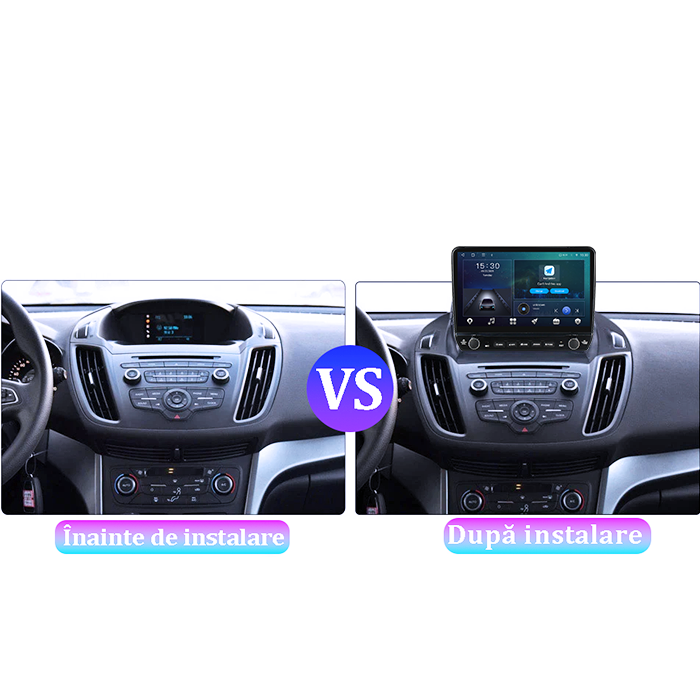 Navigatie dedicata Ford Kuga 2 Escape 3 2012-2019 Tesla cu butoane rotative model 2024, 4GB RAM 64GB ROM, Procesor Quadcore, Android 14, Display QLED 10", DSP, Carplay&Android Auto [6]