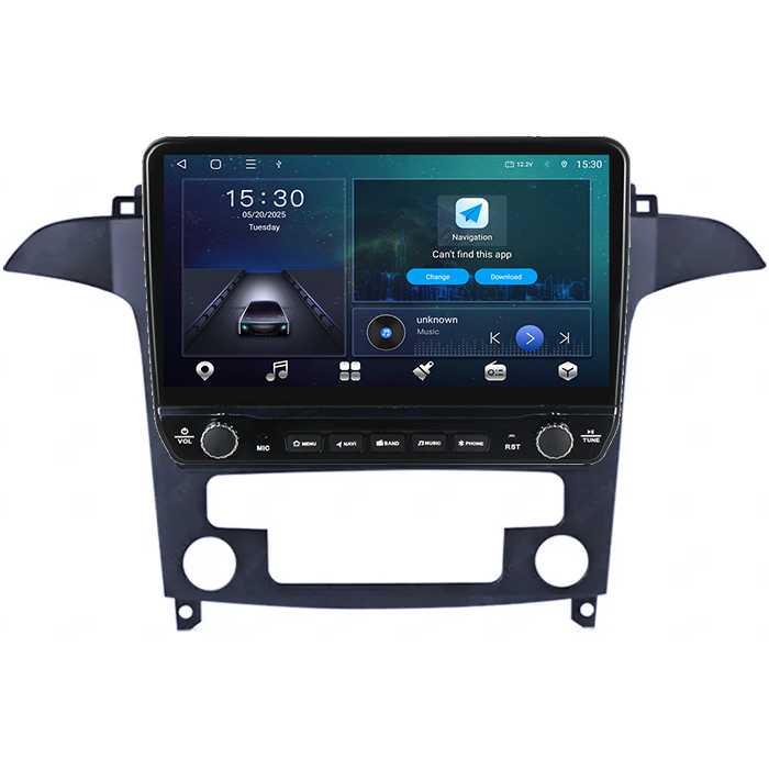 Navigatie dedicata Ford S-Max 2006-2015 Tesla cu butoane rotative model 2024, 4GB RAM 64GB ROM, Procesor Quadcore, Android 14, Display QLED 10", DSP, Carplay&Android Auto [7]