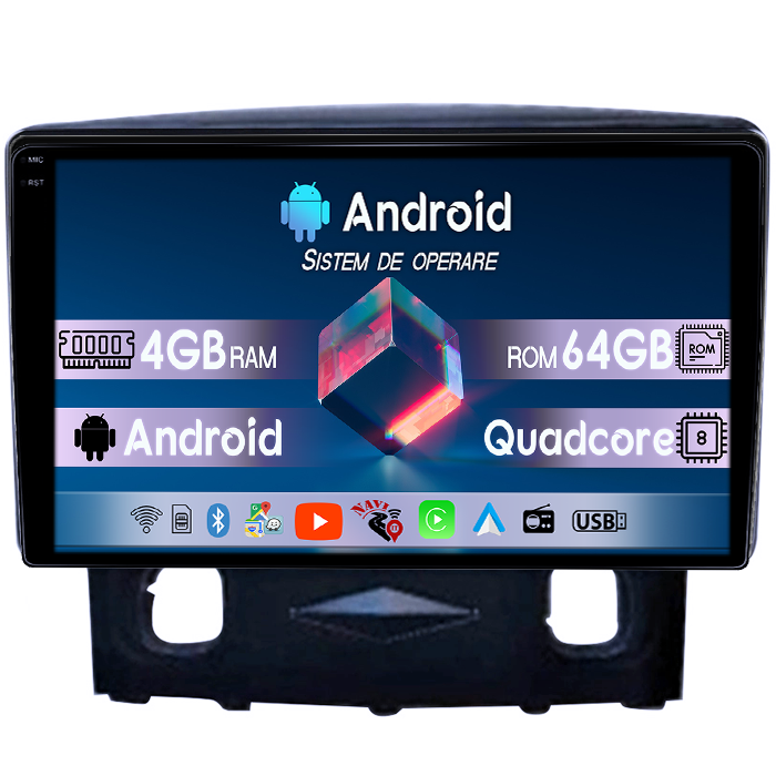 Navigatie dedicata Ford Kuga 2008-2010, 4GB RAM 64GB ROM, Quadcore, Android 14, Display QLED 1K 9", DSP, Carplay&Android Auto, Suport camere AHD [1]