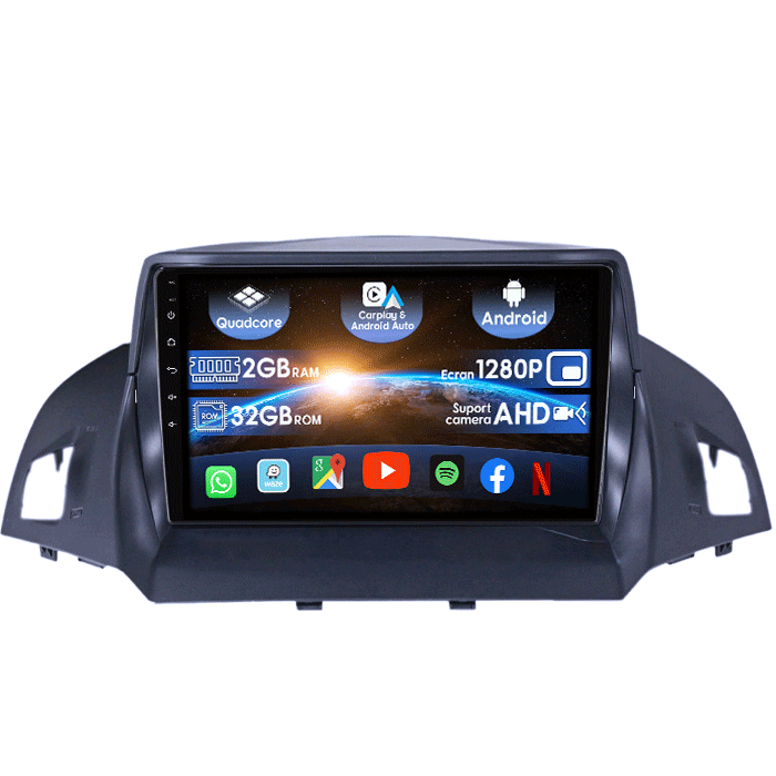 (Resigilata) Navigatie dedicata Ford Kuga 2012-2019, 2GB RAM 32GB ROM, Quad Core, Display 9" IPS Full HD, Carplay, Android 13, Bluetooth, Magazin Play, Suport camere AHD [1]